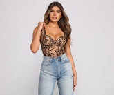 Floral Stunner Flocked Bustier Bodysuit